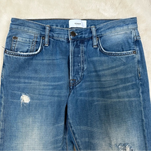 ODAVIA & Sons Distressed Straight Taper Blue Jeans Men’s Size 30 New $290 - Picture 4 of 14